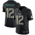 Men's Aaron Rodgers #12 Packers Limited Player Jersey Black Hyphenation