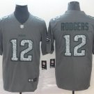 Men's Aaron Rodgers #12 Packers Static Limited Player Jersey Gray