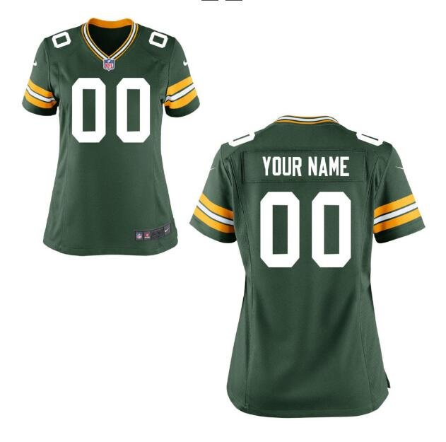 Custom Women's Packers Limited Jersey Green