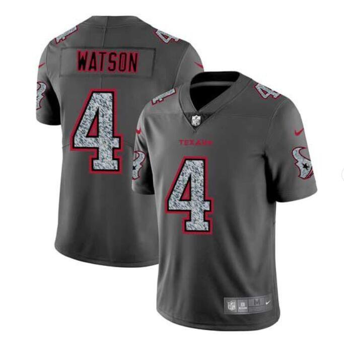 Men's Deshaun Watson #4 Texans Static Limited Player Jersey Gray