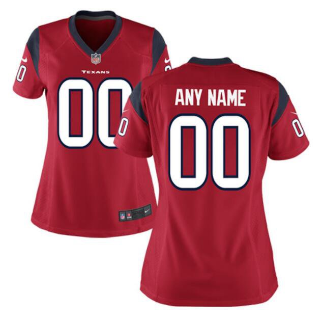 Custom Women's Texans Limited Jersey Red