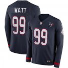 Men's J.J. Watt #99 Texans Therma Long Sleeve Player Jersey Navy