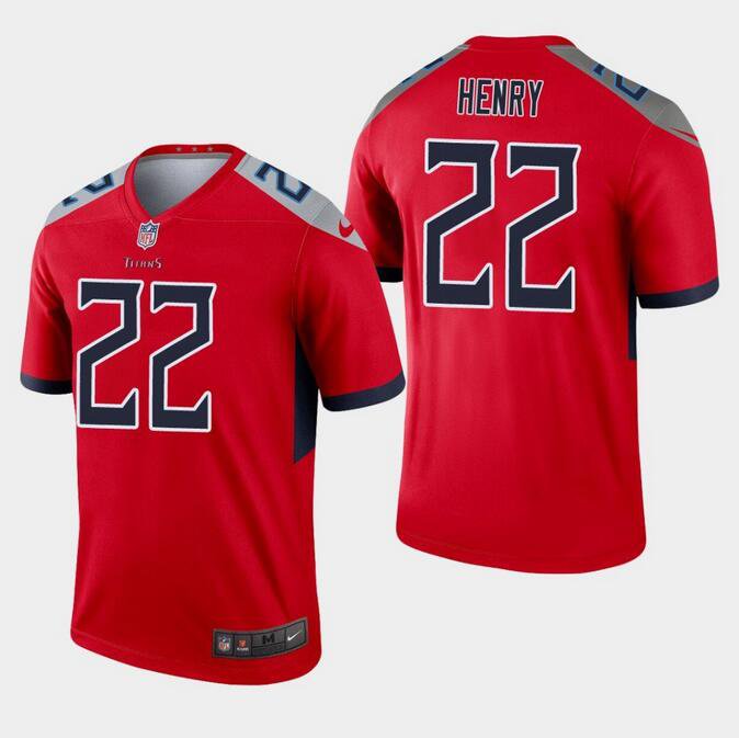 Men's Derrick Henry #22 Titans Inverted Legend Player Jersey Red