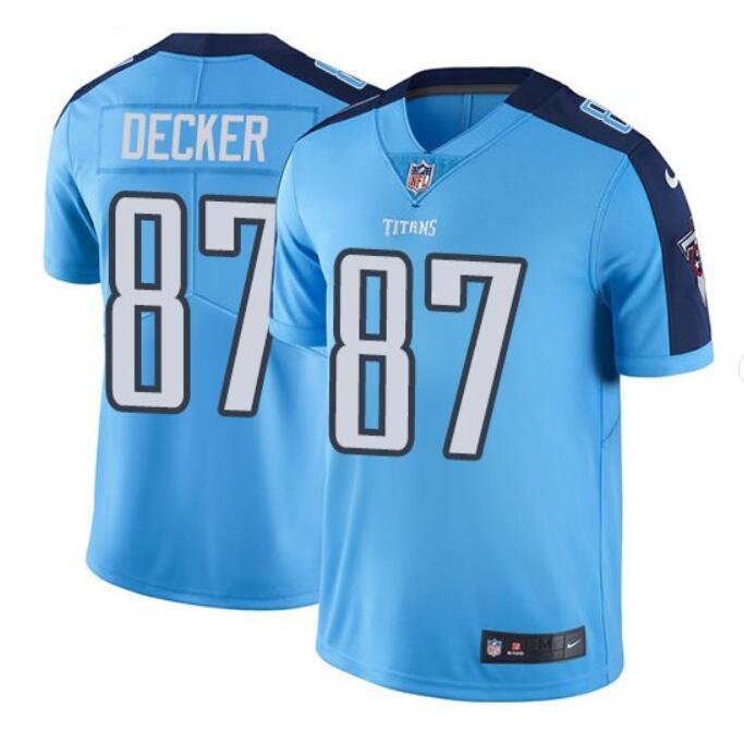 Men's Eric Decker #87 Titans Color Rush Limited Player Jersey Light Blue