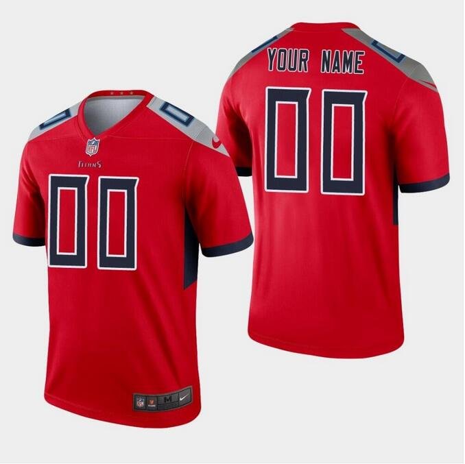 Custom Men's Titans Inverted Legend Player Jersey Red