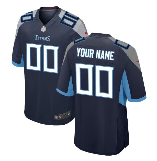 Custom Men's Titans Limited Jersey Navy