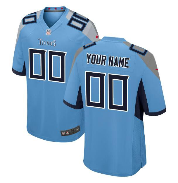 Custom Men's Titans Limited Jersey Light Blue