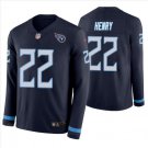 Men's Derrick Henry #22 Titans Therma Long Sleeve Player Jersey Navy