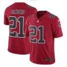 Men's Deion Sanders #21 Falcons Color Rush Limited Player Jersey Red