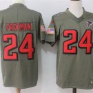 Men's Devonta Freeman #24 Falcons Limited Player Jersey Olive