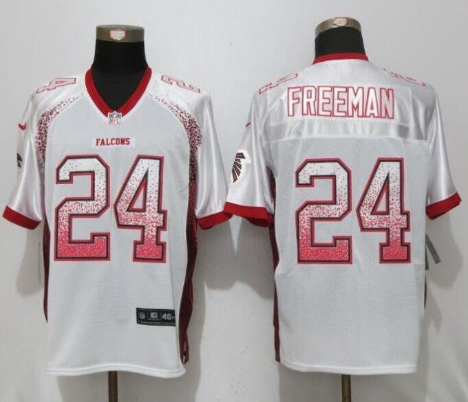 Men's Devonta Freeman #24 Falcons Limited Player Jersey White Drift Fashion