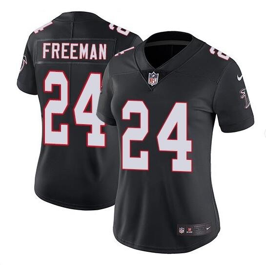 Women's Devonta Freeman #24 Falcons Limited Player Jersey Black