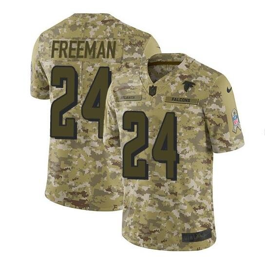 Men's Devonta Freeman #24 Falcons Salute to Service Limited Player Jersey Camo