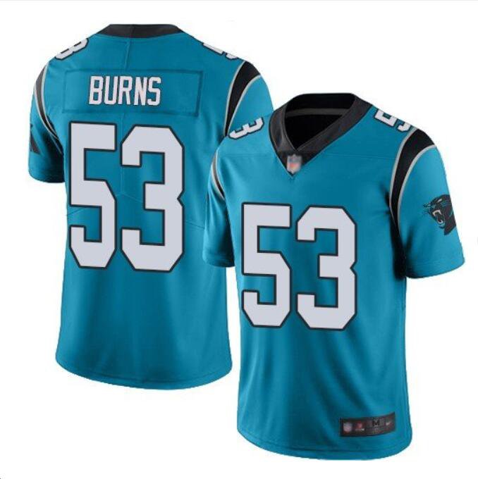 Men's Brian Burns #53 Panthers Limited Player Jersey Blue