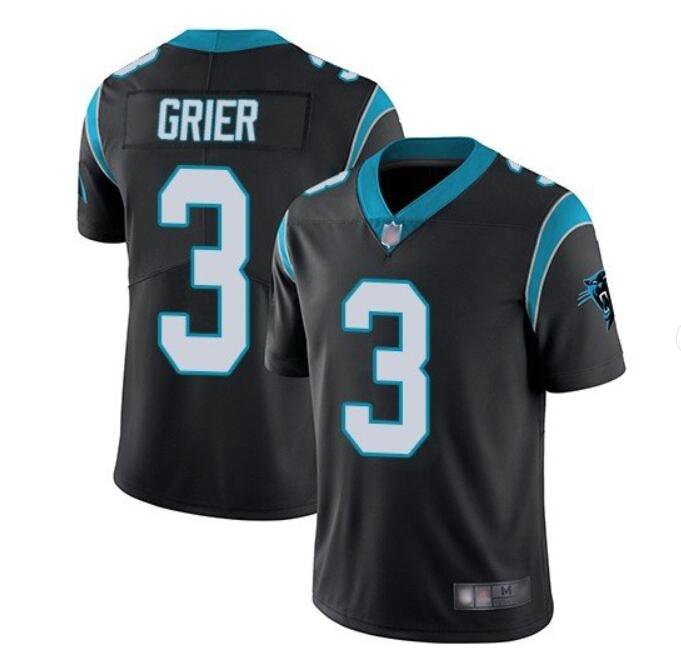 Men's Will Grier #3 Panthers Limited Player Jersey Black