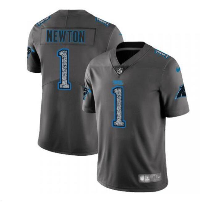Men's Cam Newton #1 Panthers Static Limited Player Jersey Gray
