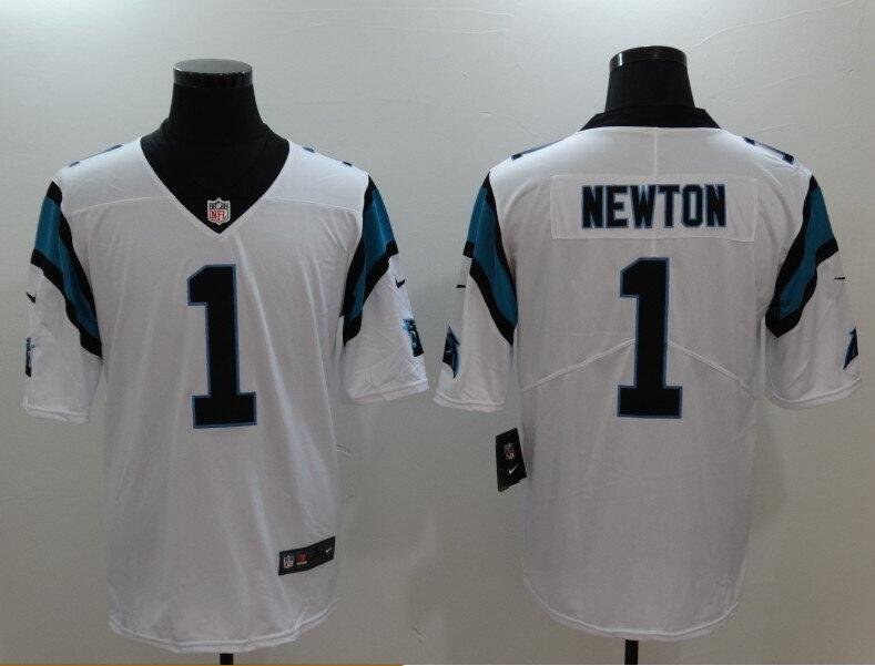 Men's Cam Newton #1 Panthers Limited Player Jersey White