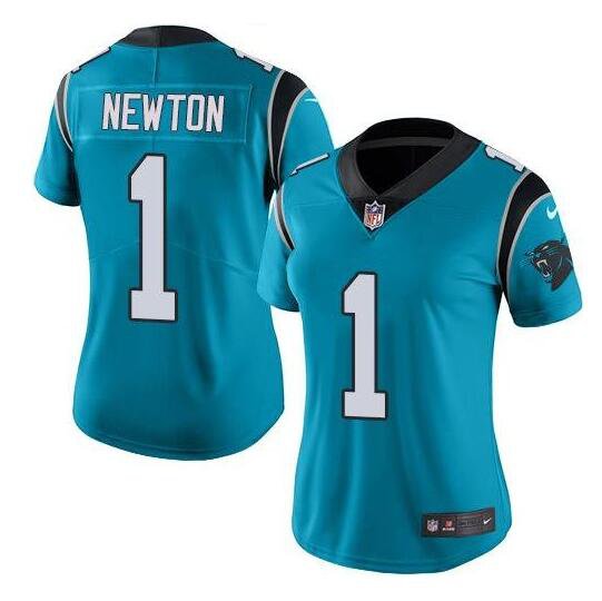 Women's Cam Newton #1 Panthers Limited Player Jersey Blue