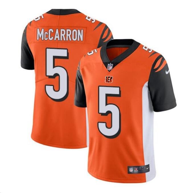 Men's AJ McCarron #5 Bengals Limited Player Jersey Orange