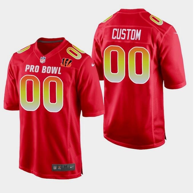 Custom Men's Bengals AFC 2019 Pro Bowl Game Jersey Red