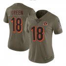 Women's A.J. Green #18 Bengals Limited Player Jersey Olive