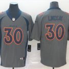 Men's Phillip Lindsay #30 Broncos Inverted Legend Limited Player Jersey Gray