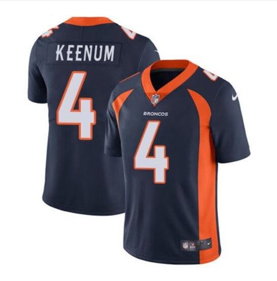 Men's Case Keenum #4 Broncos Limited Player Jersey Navy