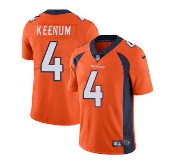 Men's Case Keenum #4 Broncos Limited Player Jersey Orange
