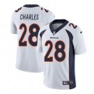 Men's Jamaal Charles #28 Broncos Limited Player Jersey White