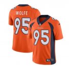 Men's Derek Wolfe #95 Broncos Limited Player Jersey Orange