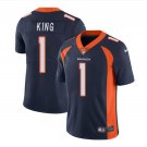 Men's Marquette King #1 Broncos Limited Player Jersey Navy