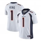 Men's Marquette King #1 Broncos Limited Player Jersey White