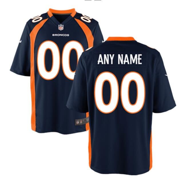 Custom Men's Broncos Limited Jersey Navy
