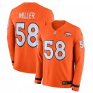 Men's Von Miller #58 Broncos Therma Long Sleeve Player Jersey Orange