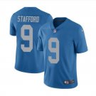 Men's Matthew Stafford #9 Lions Throwback Limited Player Jersey Blue