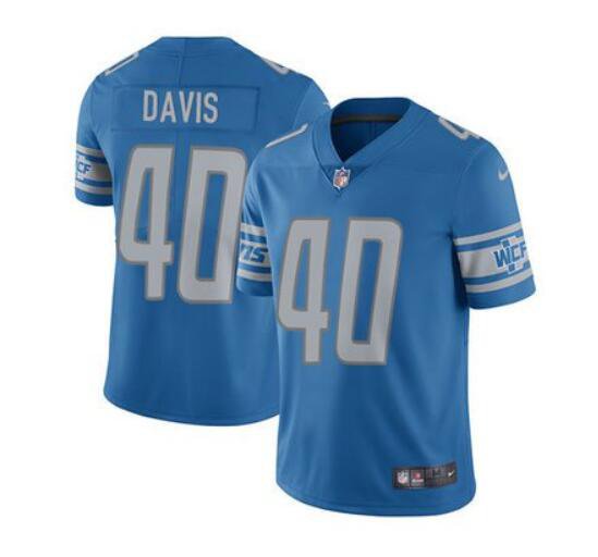Men's Jarrad Davis #40 Lions Limited Player Jersey Blue
