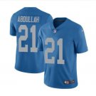 Men's Ameer Abdullah #21 Lions Throwback Limited Player Jersey Blue