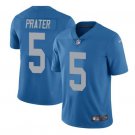 Men's Matt Prater #5 Lions Throwback Limited Player Jersey Blue
