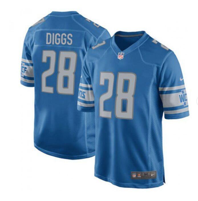 Men's Quandre Diggs #28 Lions Limited Player Jersey Blue