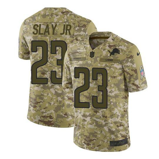 Men's Darius Slay Jr #23 Lions Salute to Service Limited Player Jersey Camo