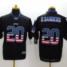 Men's Barry Sanders #20 Lions Limited Player Jersey Black USA Flag