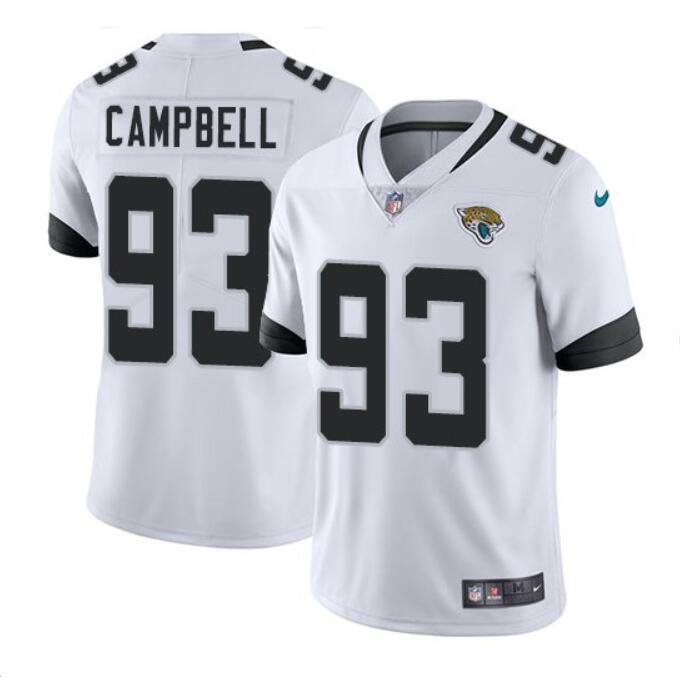 Men's Calais Campbell #93 Jaguars Limited Player Jersey White