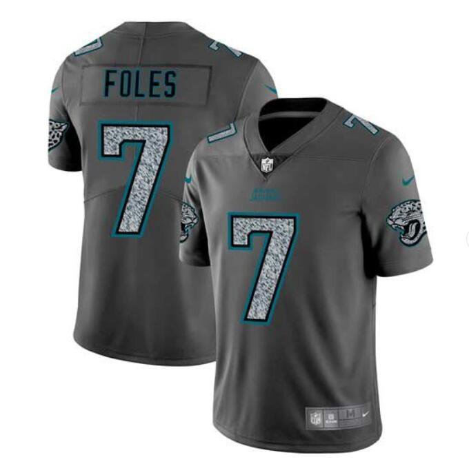Men's Nick Foles #7 Jaguars Static Limited Player Jersey Gray