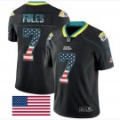 Men's Nick Foles #7 Jaguars Limited Player Jersey Black USA Flag