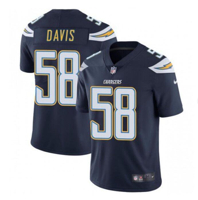 Men's Thomas Davis #58 Chargers Limited Player Jersey Navy