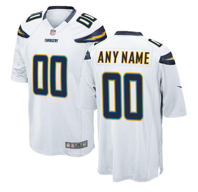 Custom Men's Chargers Limited Jersey White