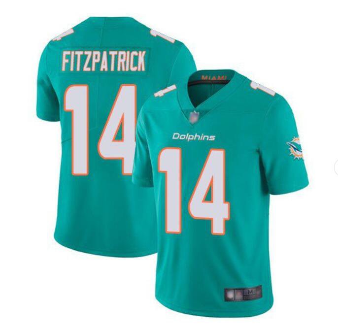 Men's Ryan Fitzpatrick #14 Dolphins Limited Player Jersey Aqua
