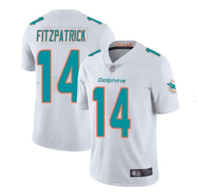 Men's Ryan Fitzpatrick #14 Dolphins Limited Player Jersey White