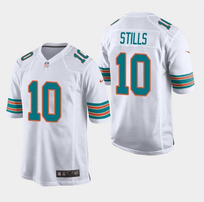 Men's Kenny Stills #10 Dolphins Throwback Game Player Jersey White