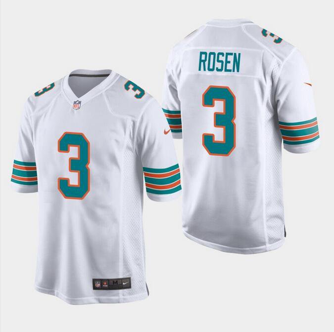 Men's Josh Rosen #3 Dolphins Throwback Game Player Jersey White